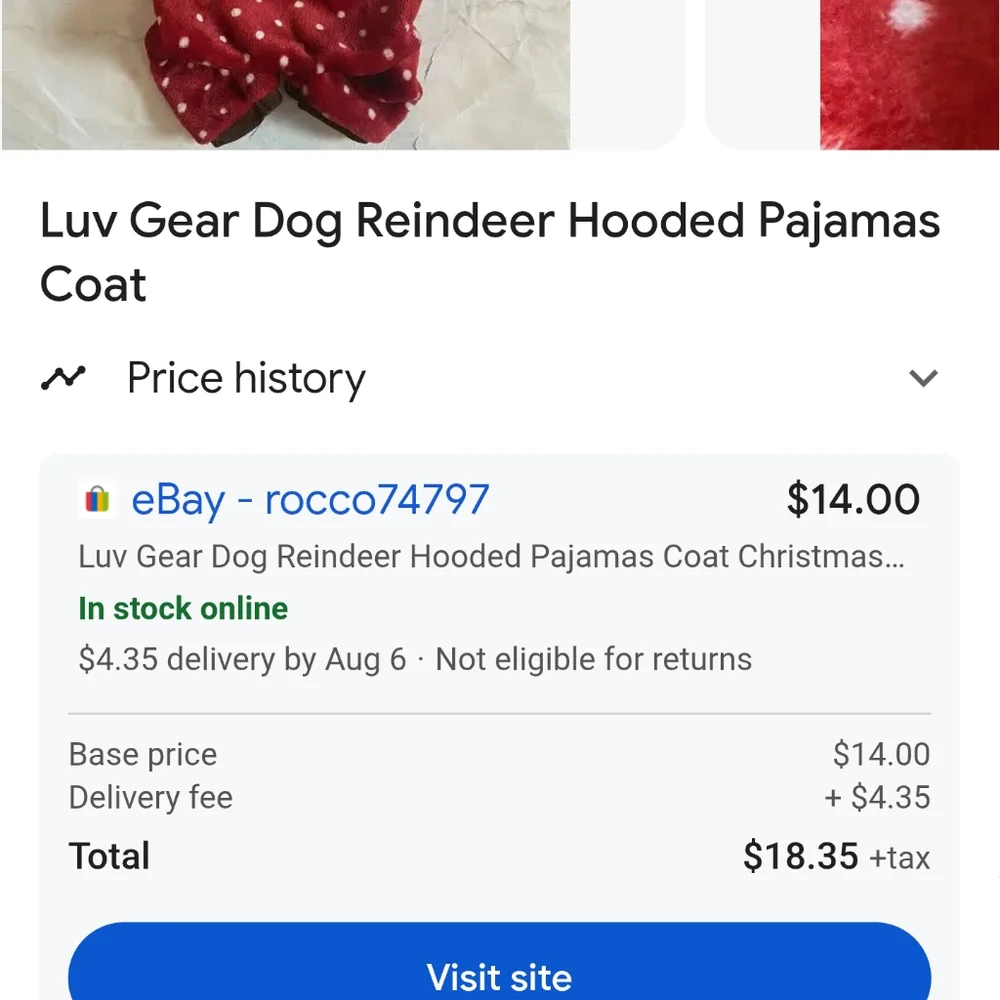 The LuvGear Red Polka Dot Reindeer Fleece Dog Pajamas in size S are cozy